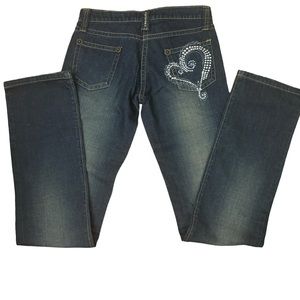 Y2K Motivi Jeans Denim Medium Stone Washed Rhinestone Crystal  bling